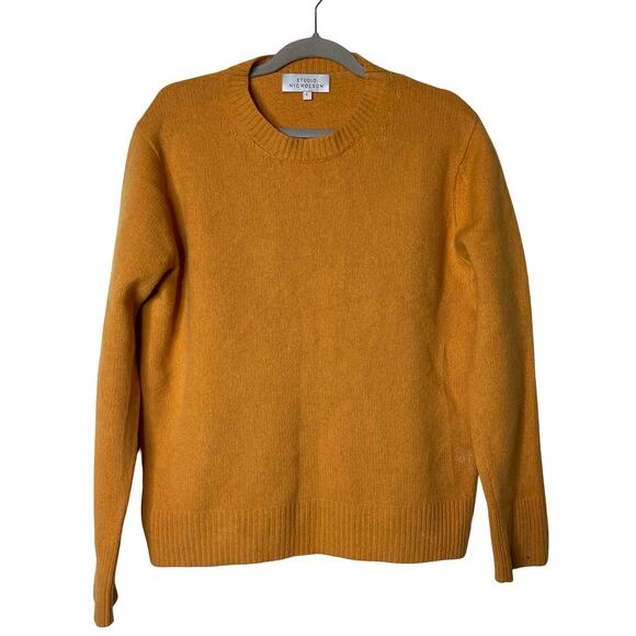 Studio Nicholson Orange Shag Knit Wool Cashmere Crewneck Sweater Sz L - Picture 1 of 6